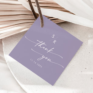 Etiquetas Para Lembrancinhas Boho Chic Lavanda Roxo Monograma Obrigado