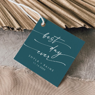 Etiquetas Para Lembrancinhas Boho Chic Teal Blue Melhor Dia De Todos Os Casamen