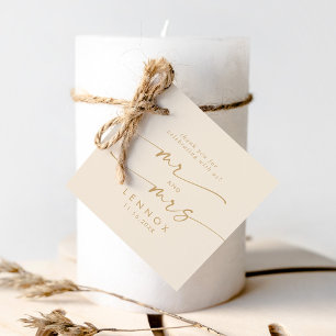 Etiquetas Para Lembrancinhas Boho Chic Vintage Dourado Sr. e Sra. Wedding