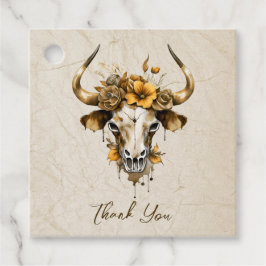 Etiquetas Para Lembrancinhas Boho Chic Watercolor Vaca Floral Casamento Crânio