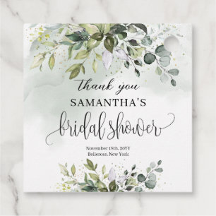 Etiquetas Para Lembrancinhas Boho Eucalyptus verde galhos ouro Bridal