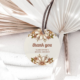 Etiquetas Para Lembrancinhas Boho Flores Retrô | Obrigado Chá de Noiva