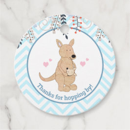 Etiquetas Para Lembrancinhas Boho Kangaroo Watercolor Baby Boy Round Tag