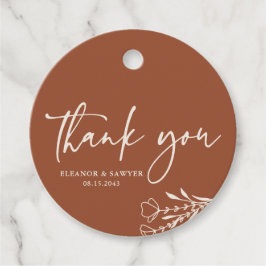 Etiquetas Para Lembrancinhas Boho Minimalista Terracotta Obrigado