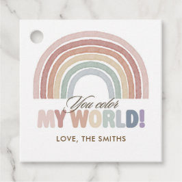 Etiquetas Para Lembrancinhas Boho Rainbow You Color My World Valentine Gift Tag