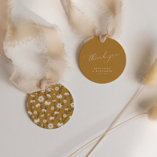 Etiquetas Para Lembrancinhas Boho Rústico Floral Amarelo Casamento Personalizad