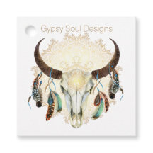 Boho Skull com Penas