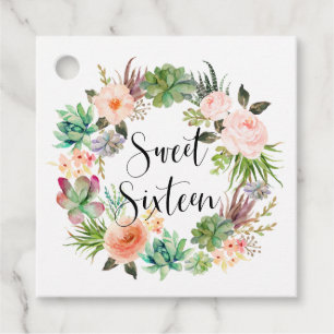 Etiquetas Para Lembrancinhas Boho Succulents Floral Wreath Doce Dezesseis