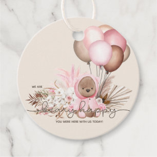 Etiquetas Para Lembrancinhas Boho Teddy Bear & Balões - Chá de fraldas de Esper