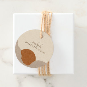 Etiquetas Para Lembrancinhas Boho Terracotta Sand Abstrato Preço do Produto Fa
