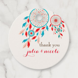 Etiquetas Para Lembrancinhas Boho Tribal Feather Dreamcatcher Weding