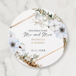 Etiquetas Para Lembrancinhas Boho Wedding Celebrando Sr. & Sra. Custom Floral