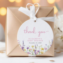Etiquetas Para Lembrancinhas Boho Wildflower Watercolor Baby Shower Thank You