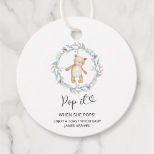 Etiquetas Para Lembrancinhas Boho wreath Pop quando pop chá de fraldas