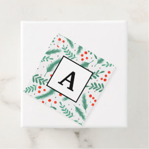 Etiquetas Para Lembrancinhas Boias de Natal Evergreen e Holly Berries