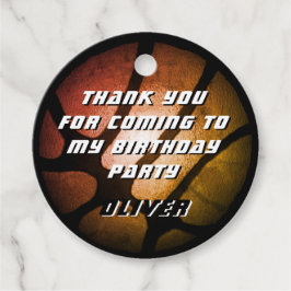 Etiquetas Para Lembrancinhas Bola de Basquete de Laranja Metálico Obrigado Aniv
