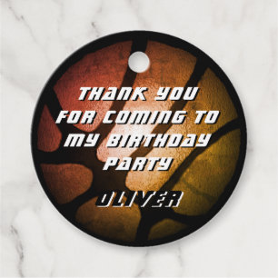 Etiquetas Para Lembrancinhas Bola de Basquete de Laranja Metálico Obrigado Aniv