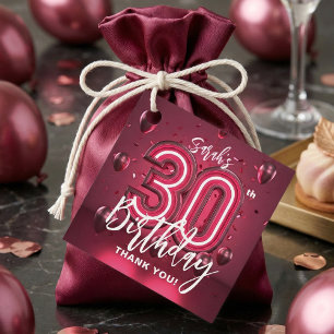 Etiquetas Para Lembrancinhas Bola Magenta Glamourosa 30º Aniversário Obrigado