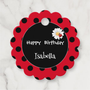 Etiquetas Para Lembrancinhas Bolinhas bonita Festa de aniversário de ladybug Da