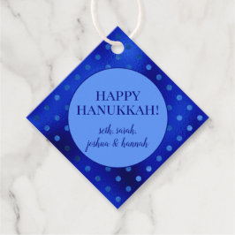 Etiquetas Para Lembrancinhas Bolinhas Real Azul Hanukkah Personalizada
