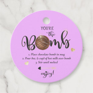 Etiquetas Para Lembrancinhas Bomba de chocolate quente de dia de os namorados V