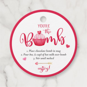Etiquetas Para Lembrancinhas Bomba de chocolate quente de dia de os namorados V