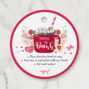 Etiquetas Para Lembrancinhas Bomba de chocolate quente de dia de os namorados V