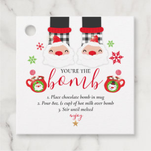 Etiquetas Para Lembrancinhas Bomba de Chocolate Quente Tags Natal Você é a Bomb