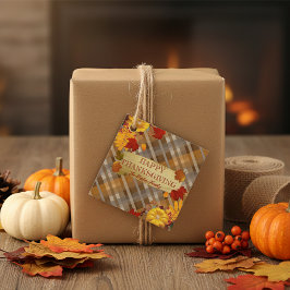 Etiquetas Para Lembrancinhas Bombas E Folhagem Em Ação De Graças De Xadrez