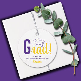 Etiquetas Para Lembrancinhas Boné de formatura roxo e amarelo