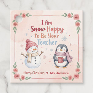 Etiquetas Para Lembrancinhas Boneco de Neve Pinguim Neve Feliz Professor Natal