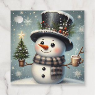 Etiquetas Para Lembrancinhas Bonito boneco de Natal/Neve de inverno