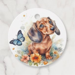 Etiquetas Para Lembrancinhas Bonito Dachshund Puppy Obrigado