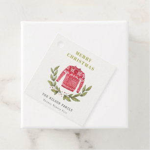 Etiquetas Para Lembrancinhas Bonito Folheto Vermelho Verde Suave Natal Inverno