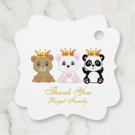 Etiquetas Para Lembrancinhas Bonito Rei Bears Obrigado a Branco