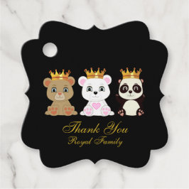 Etiquetas Para Lembrancinhas Bonito Rei Ursos Obrigado a Preto