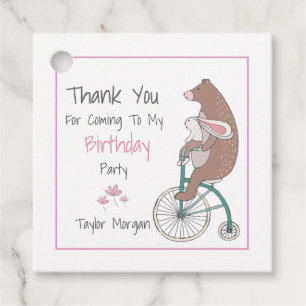 Etiquetas Para Lembrancinhas Bonito Urso de Andando de bicicleta Personalizado