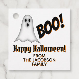 Etiquetas Para Lembrancinhas Boo! Feliz Fantasma Bonito de Halloween