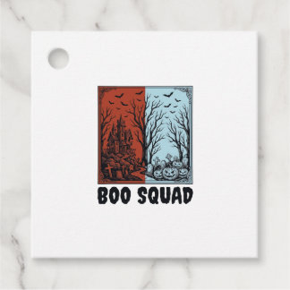 Etiquetas Para Lembrancinhas Boo Squad Camisa Vintage Halloween Abóbora Design_