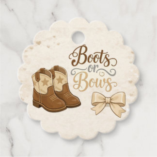 Etiquetas Para Lembrancinhas Boots and Bows Favor or Gift Tag