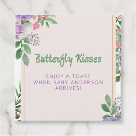 Etiquetas Para Lembrancinhas Borboleta Beija Chá de fraldas de Flores Violetas
