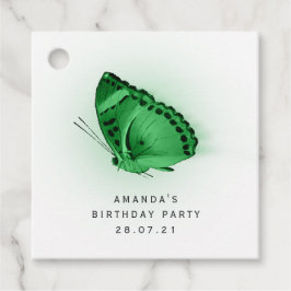 Etiquetas Para Lembrancinhas Borboleta brilhante Emerald Green e Damask
