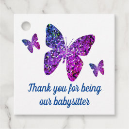Etiquetas Para Lembrancinhas Borboletas de Apreciação da Babysitter Obrigado