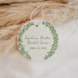 Etiquetas Para Lembrancinhas Borda Floral Desenhada à Mão Verde