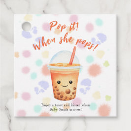 Etiquetas Para Lembrancinhas Borracha de Aquarela, Pop de chá! Quando ela pop!