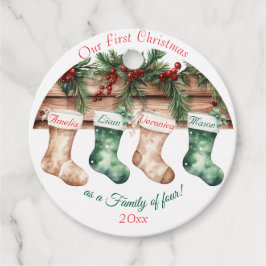 Etiquetas Para Lembrancinhas Botânica de Aquarela de Natal Elegante