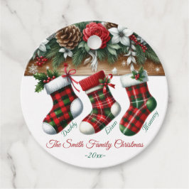 Etiquetas Para Lembrancinhas Botânica de Aquarela de Natal Elegante