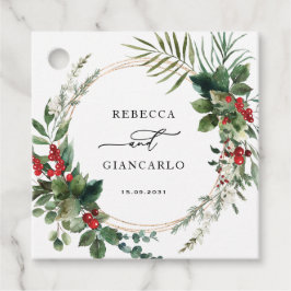 Etiquetas Para Lembrancinhas Botanical Holiday Greenery Red Berries Wedding