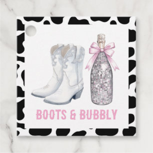 Etiquetas Para Lembrancinhas Botas & Bubbly Disco Cowgirl Último Rodeio