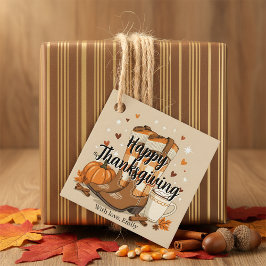 Etiquetas Para Lembrancinhas Botas de Cowboy Western Boho Outono Friendsgiving
